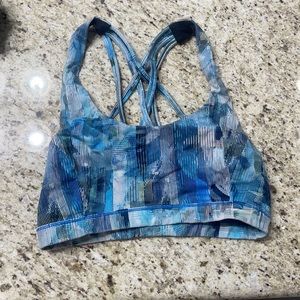 blue lulu lemon sports bra size 4